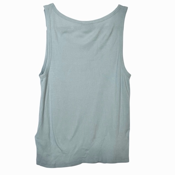 J Crew Light Blue Ribbed Cutaway Tank Top Medium - Picture 2 of 9